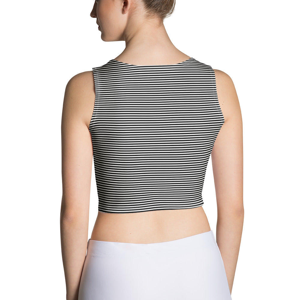 Crop Top Black and White Narrow Stripes