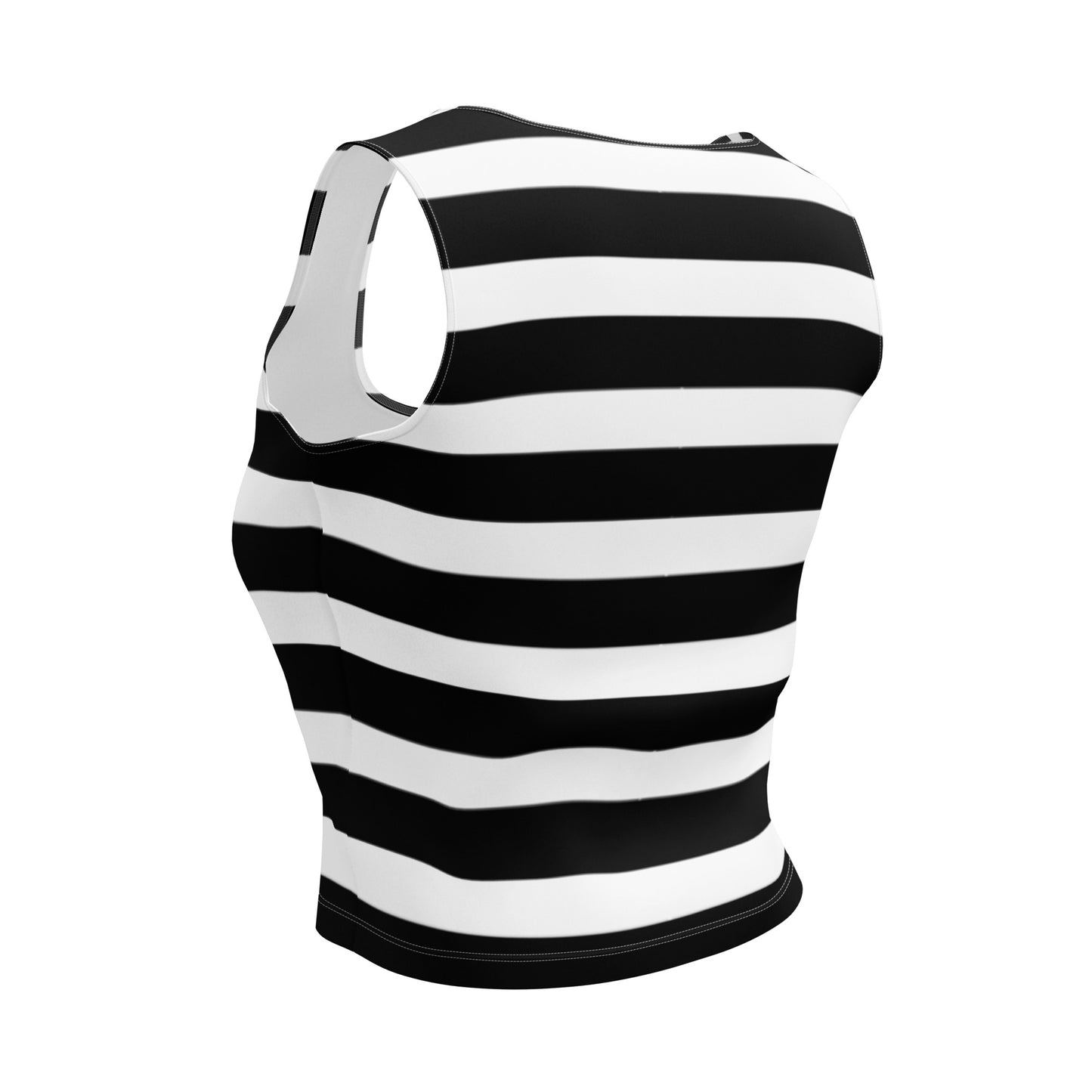 Crop Top Black and White Wide Stripes