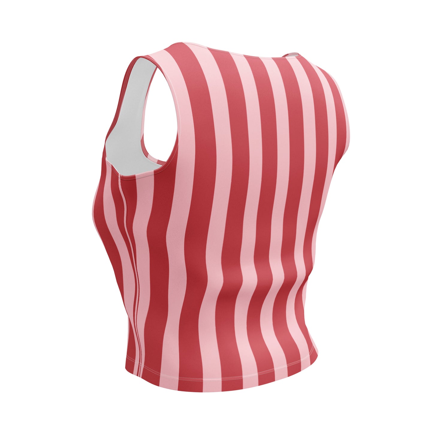 Crop Top Red and Pink Stripes