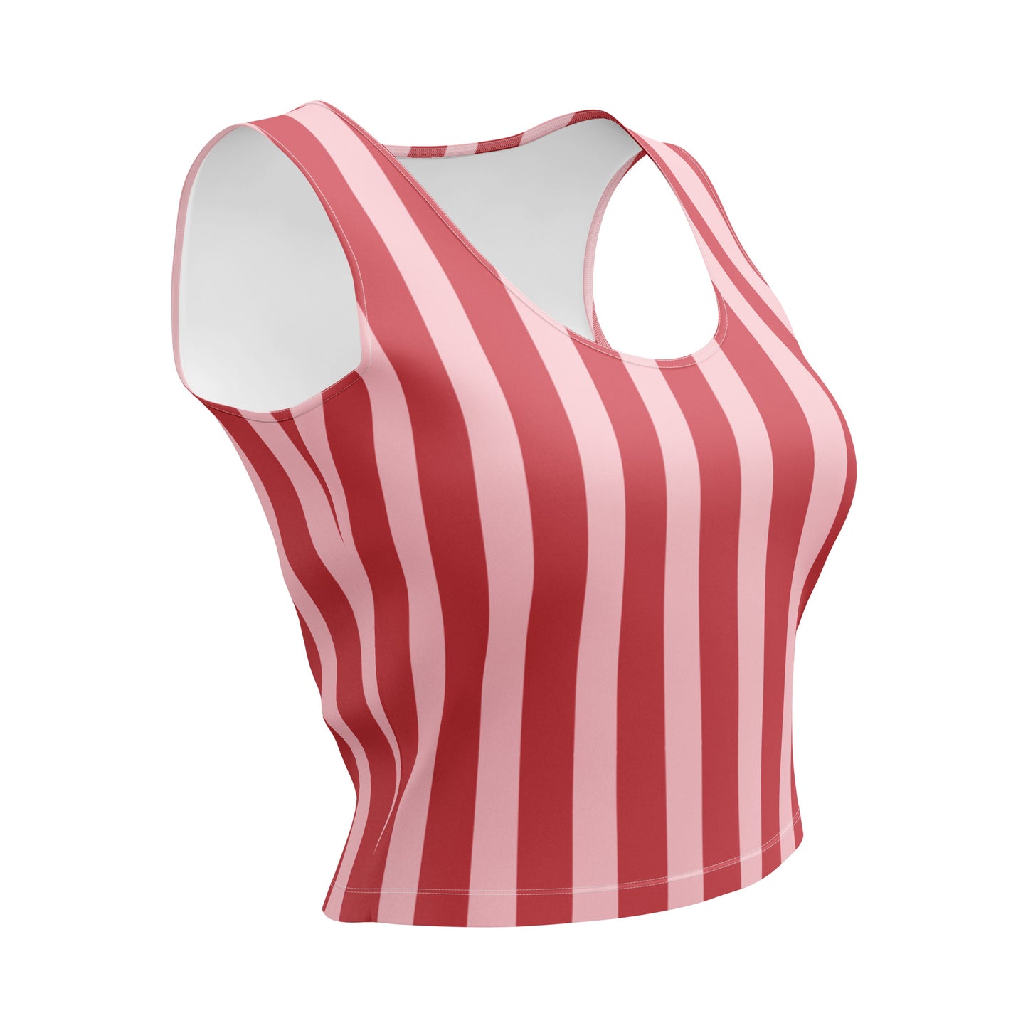 Crop Top Red and Pink Stripes