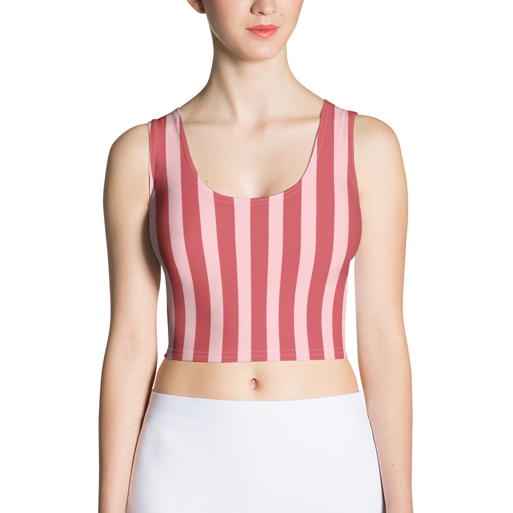Crop Top Red and Pink Stripes