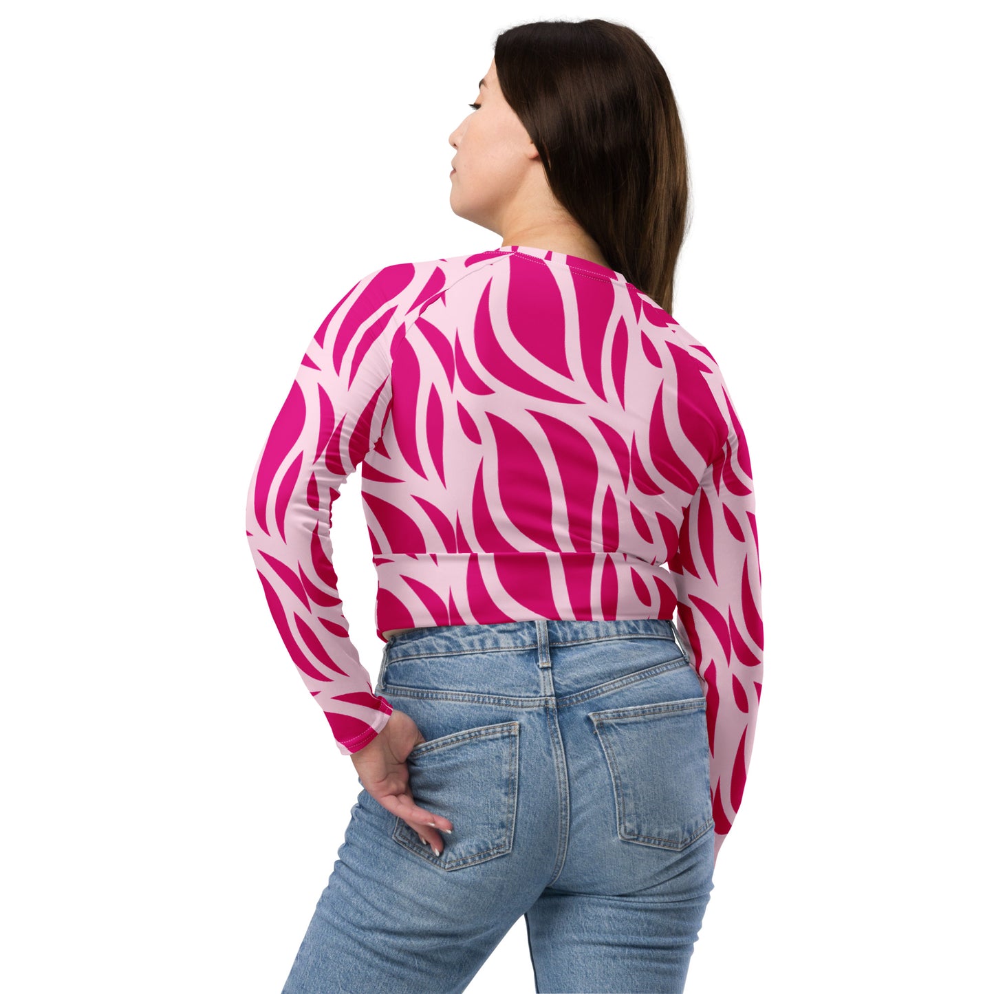 Recycled long-sleeve crop top