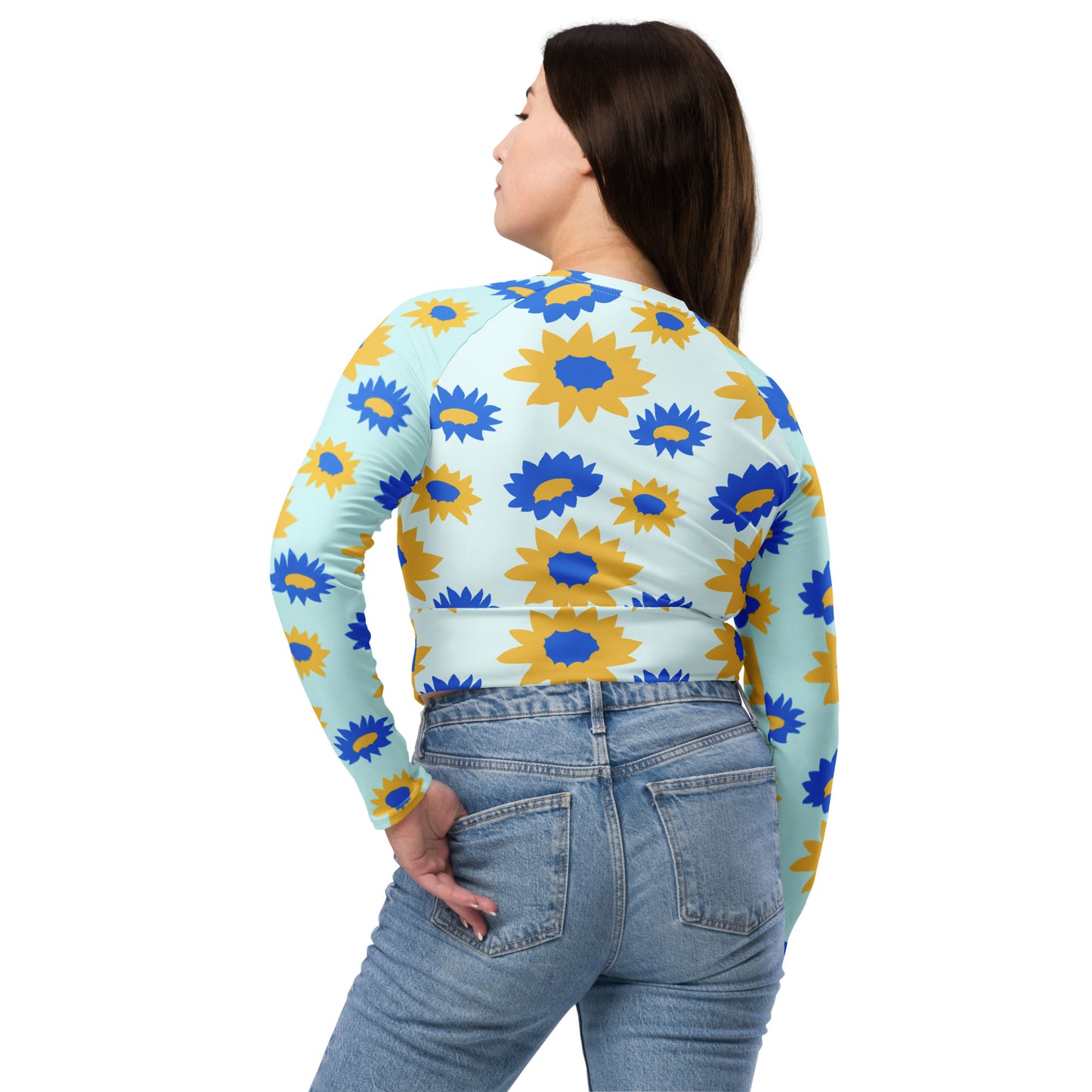 Recycled long-sleeve crop top