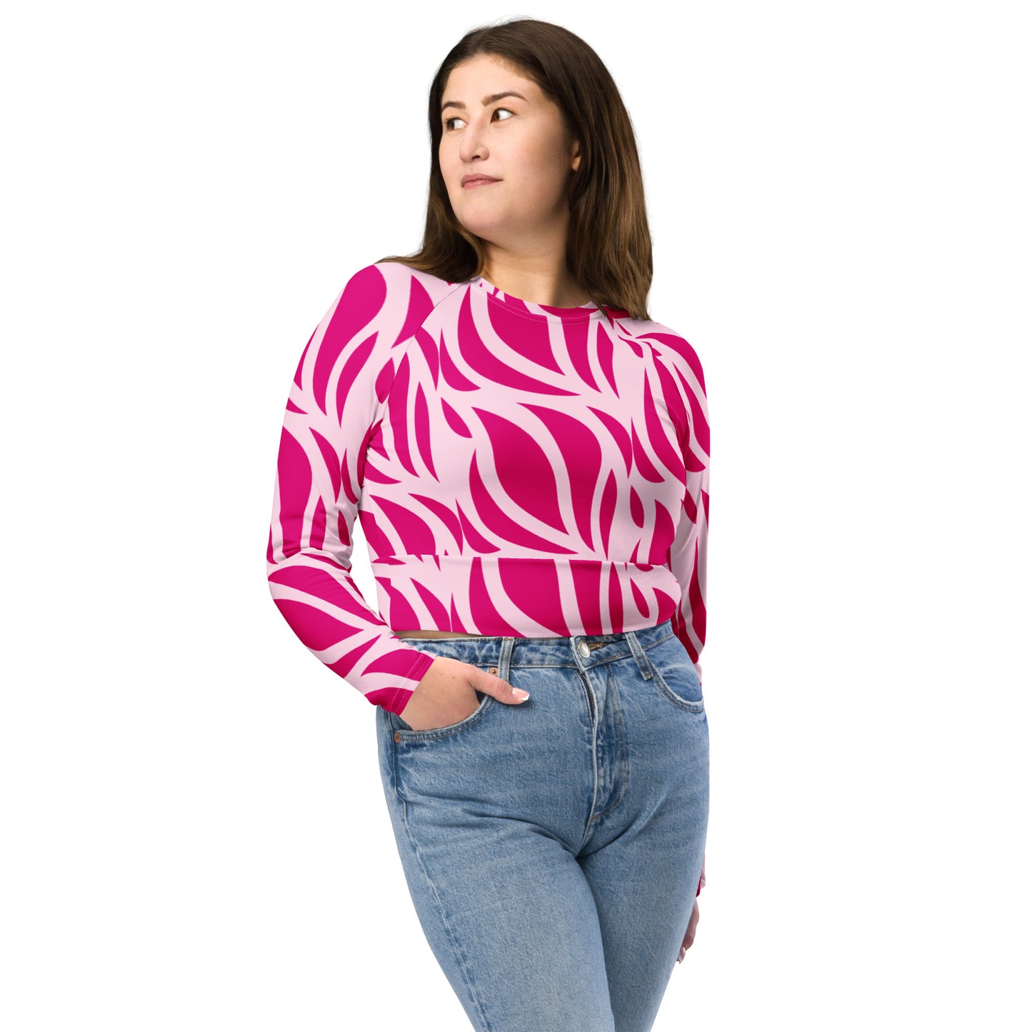 Recycled long-sleeve crop top