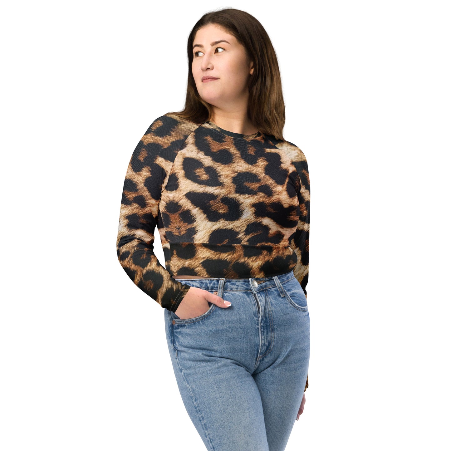 Recycled long-sleeve crop top