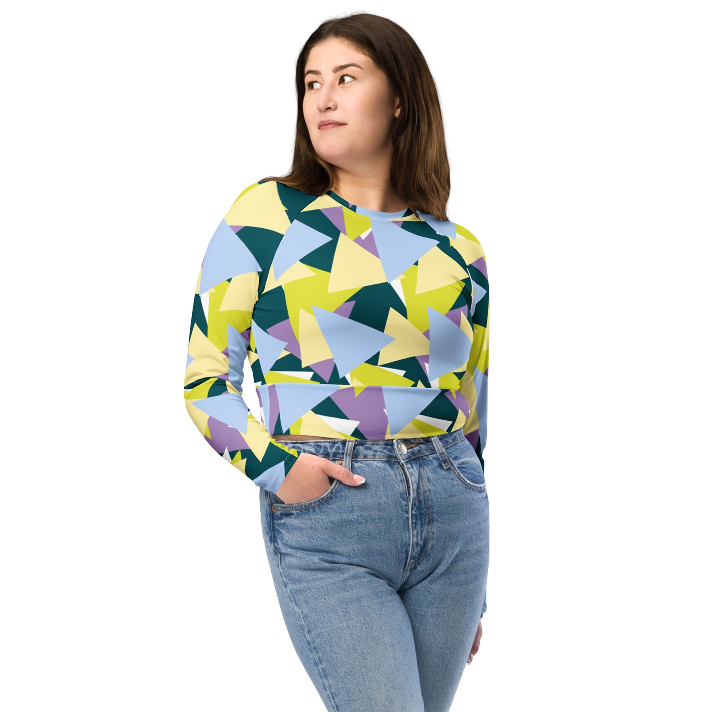 Recycled long-sleeve crop top
