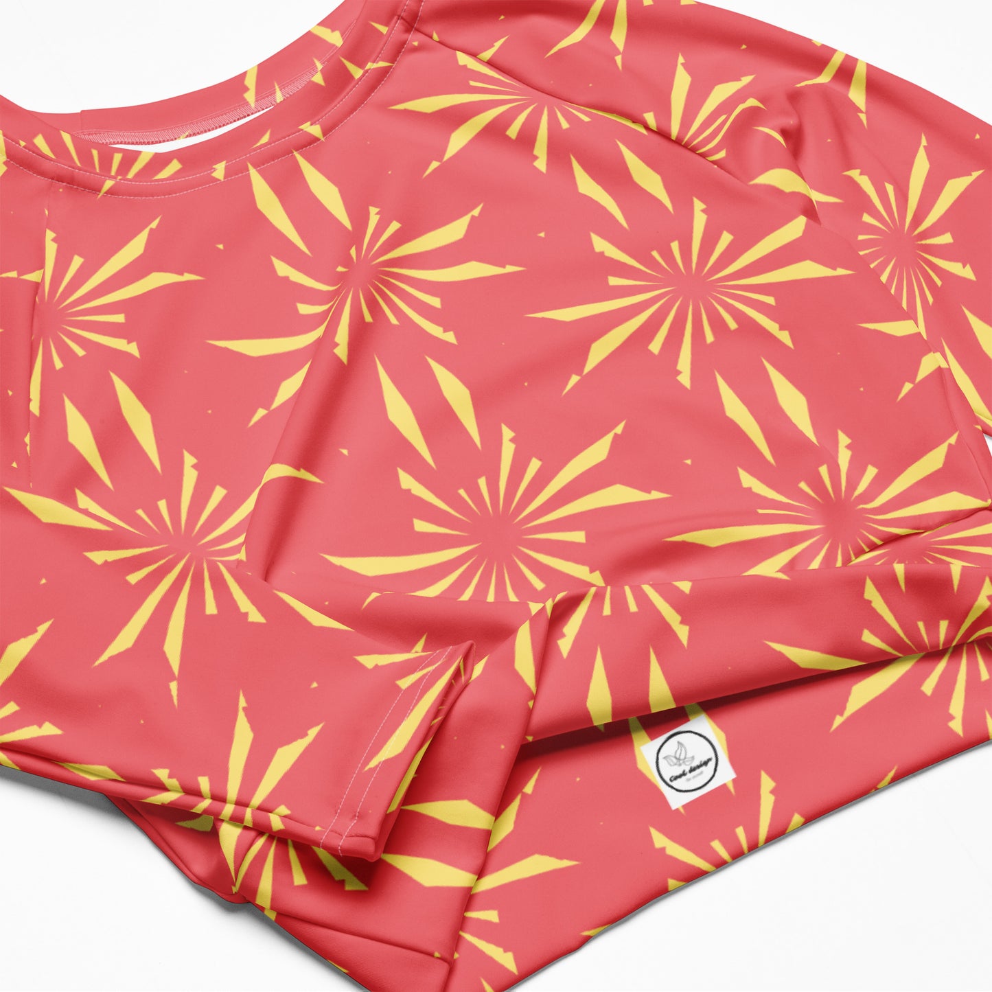 Recycled long-sleeve crop top