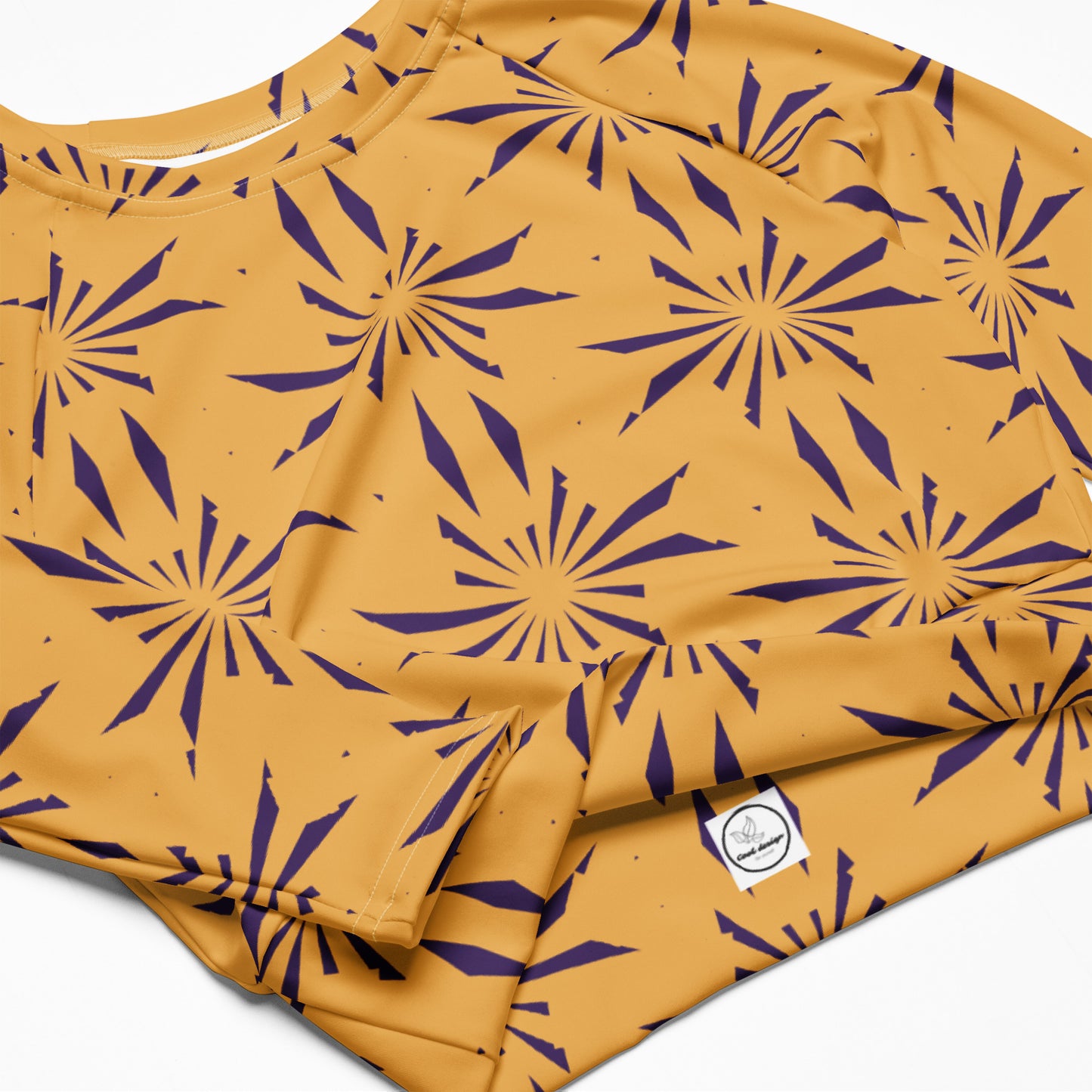 Recycled long-sleeve crop top