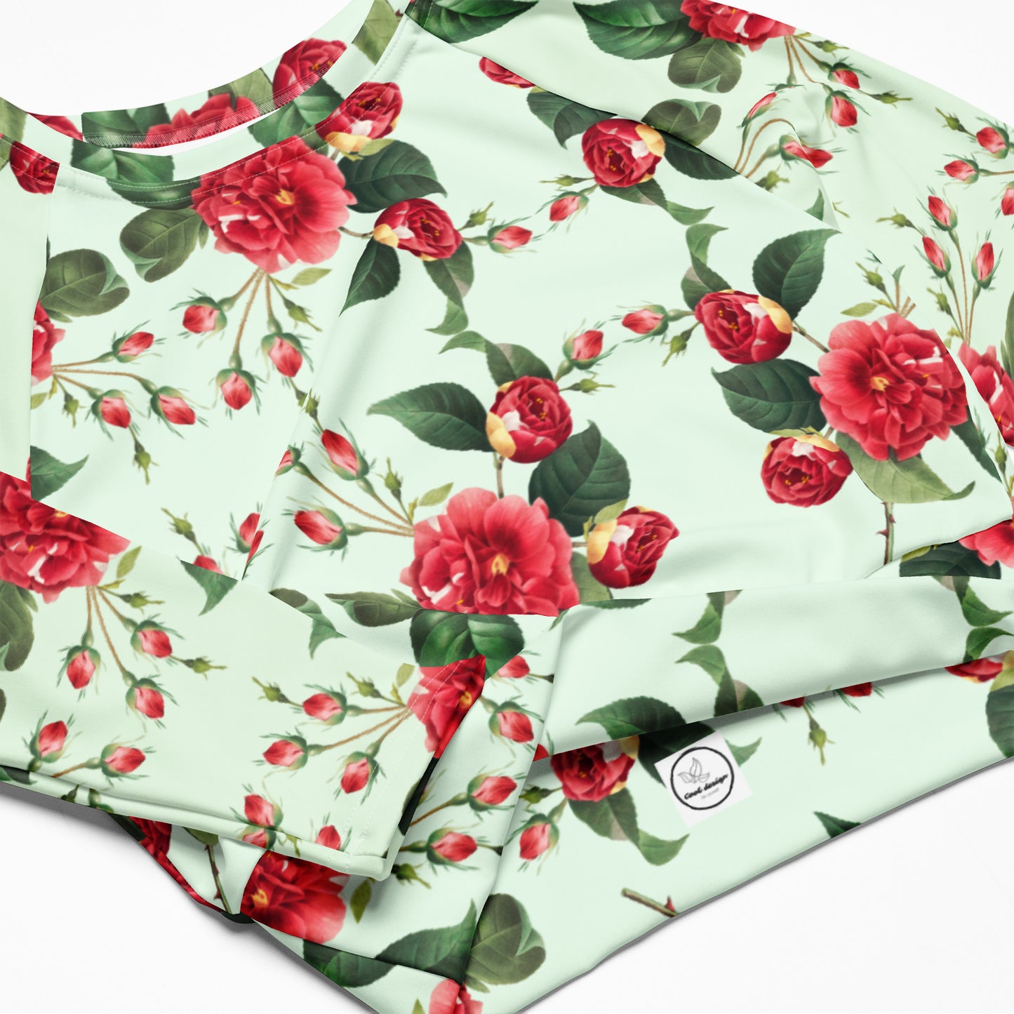 Recycled long-sleeve crop top