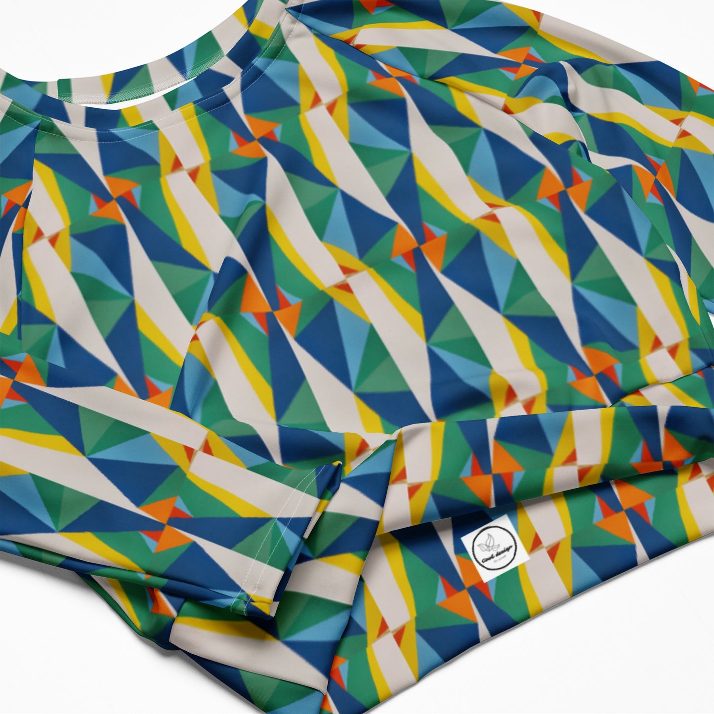 Recycled long-sleeve crop top