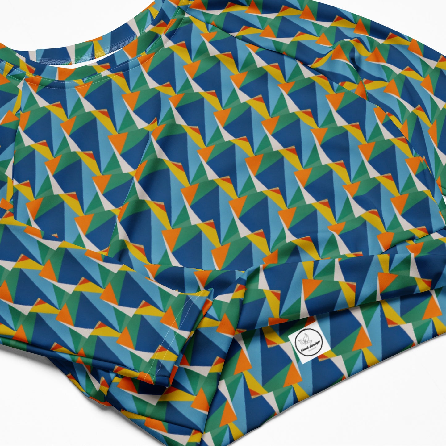 Recycled long-sleeve crop top