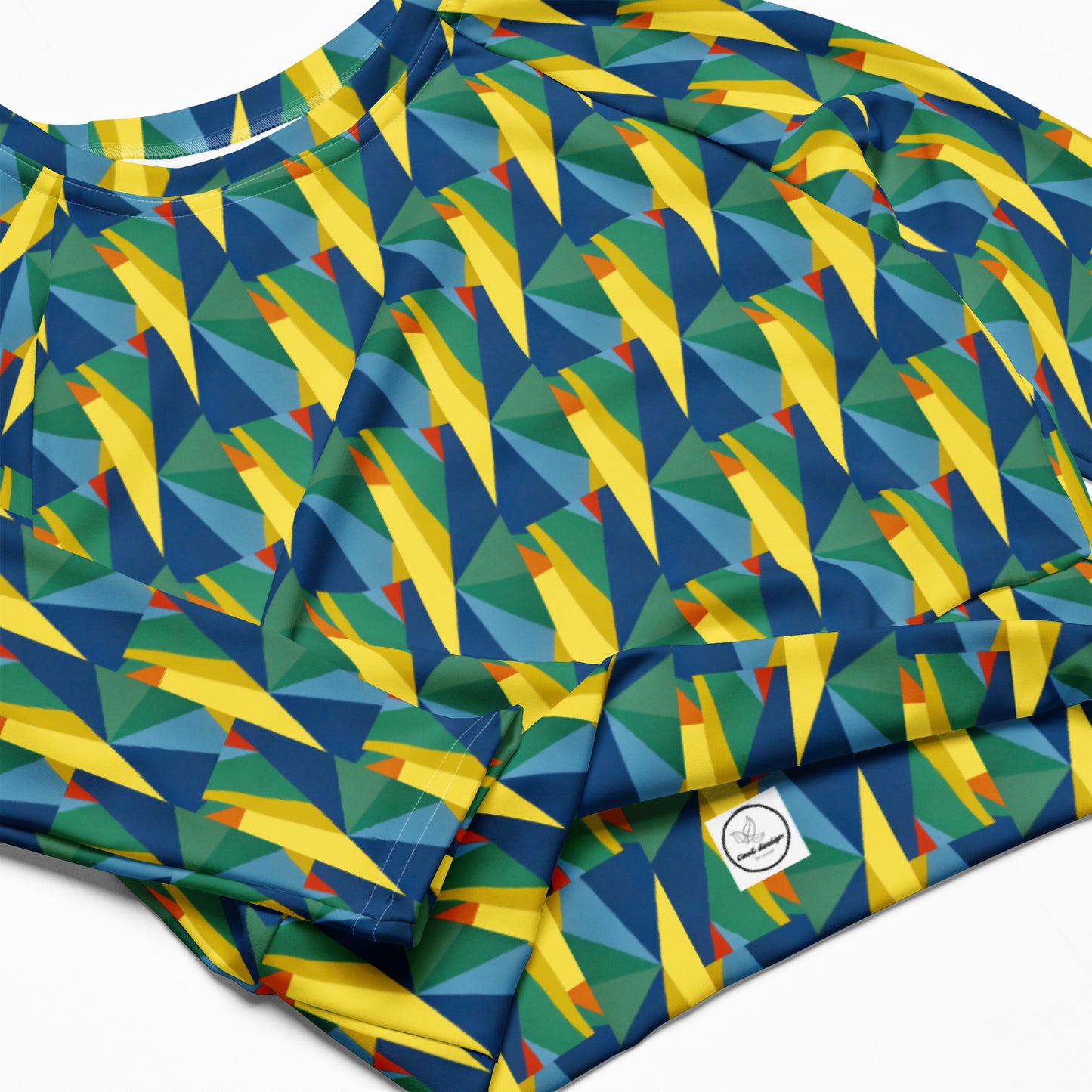 Recycled long-sleeve crop top