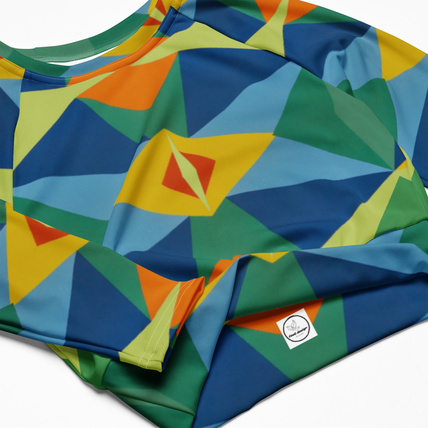 Recycled long-sleeve crop top