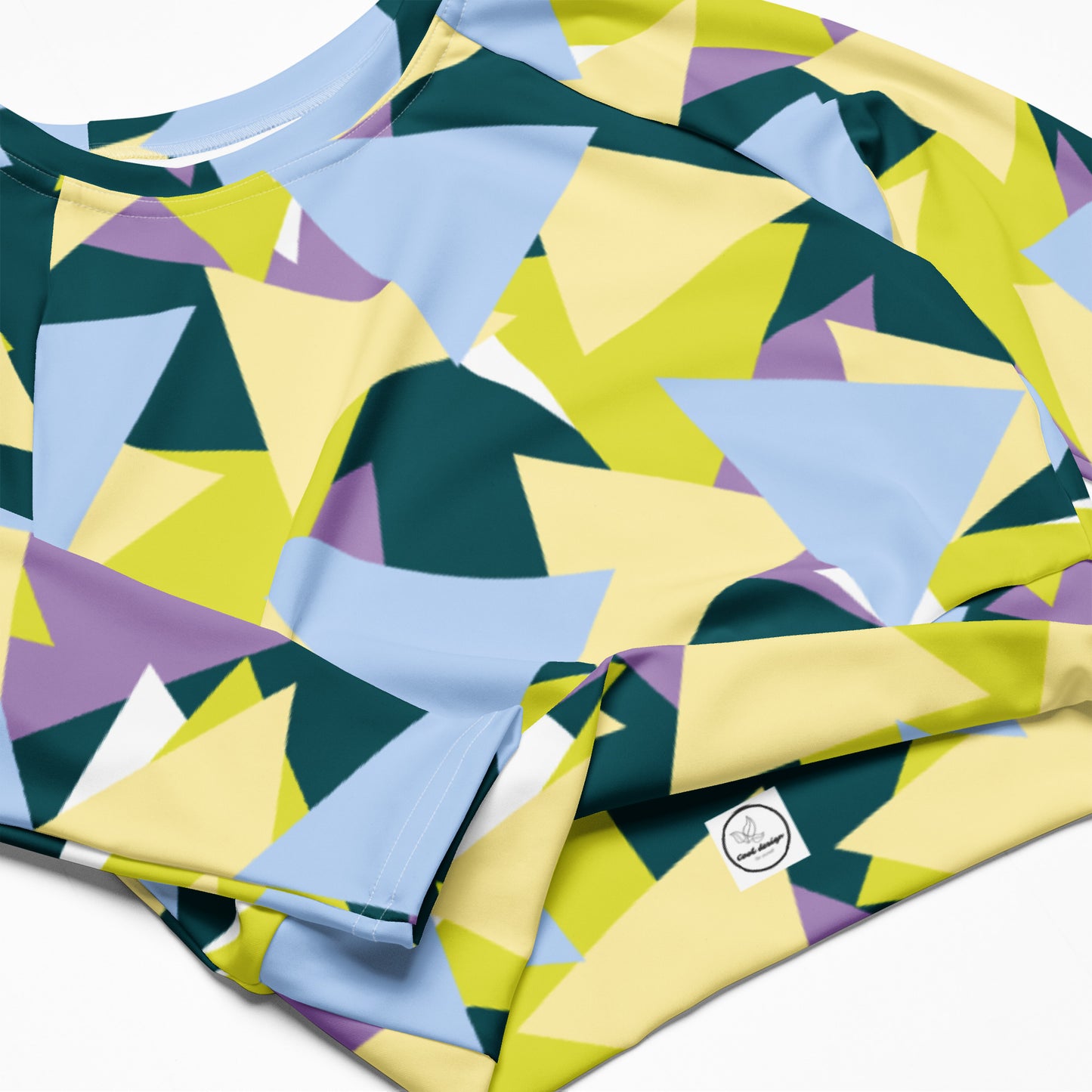 Recycled long-sleeve crop top