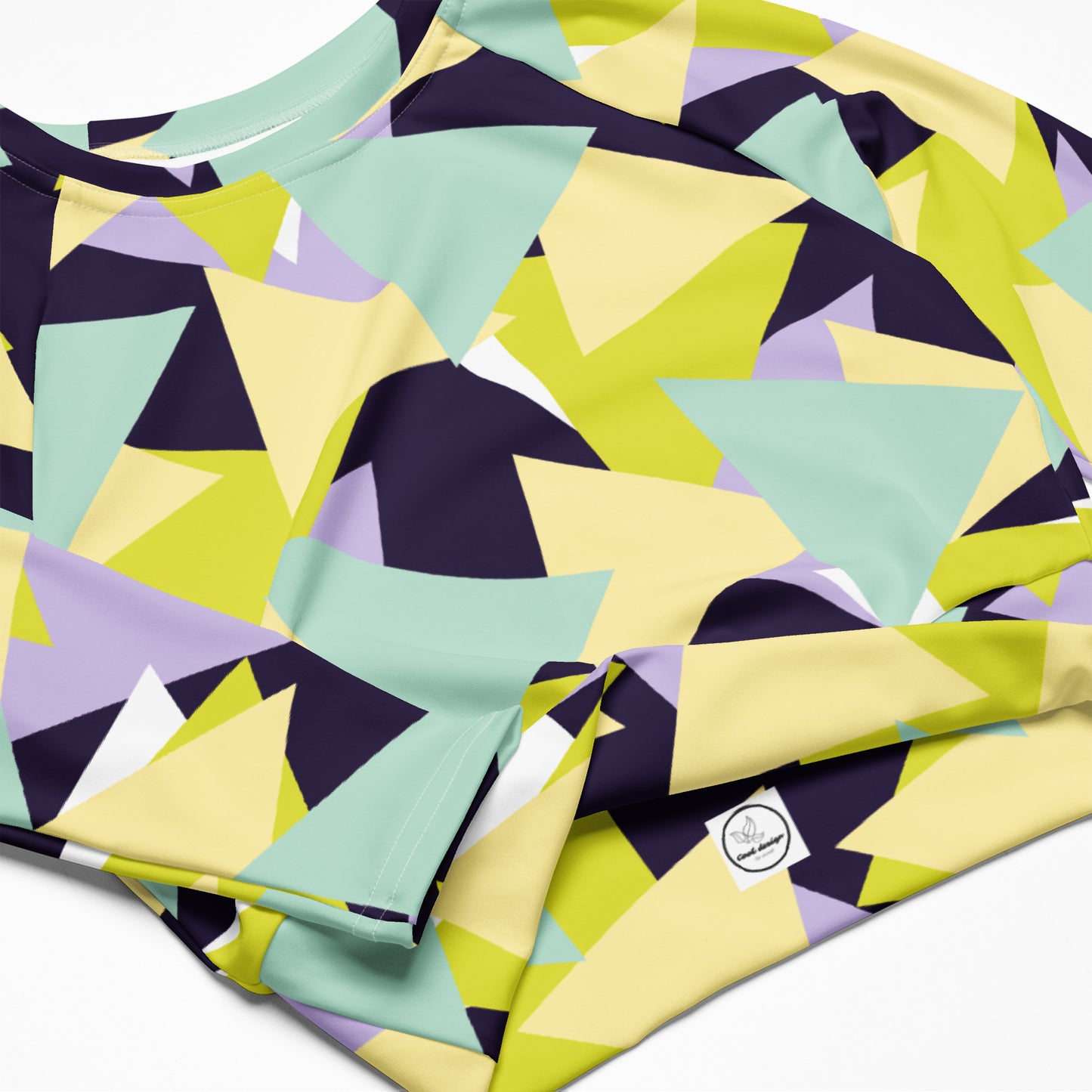 Recycled long-sleeve crop top