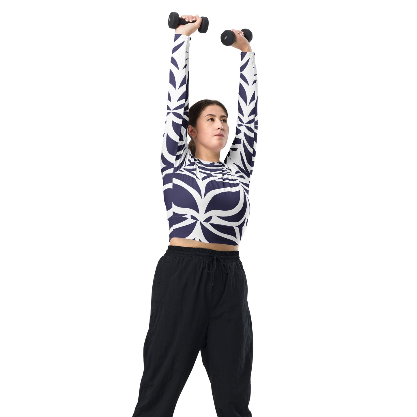 Recycled long-sleeve crop top