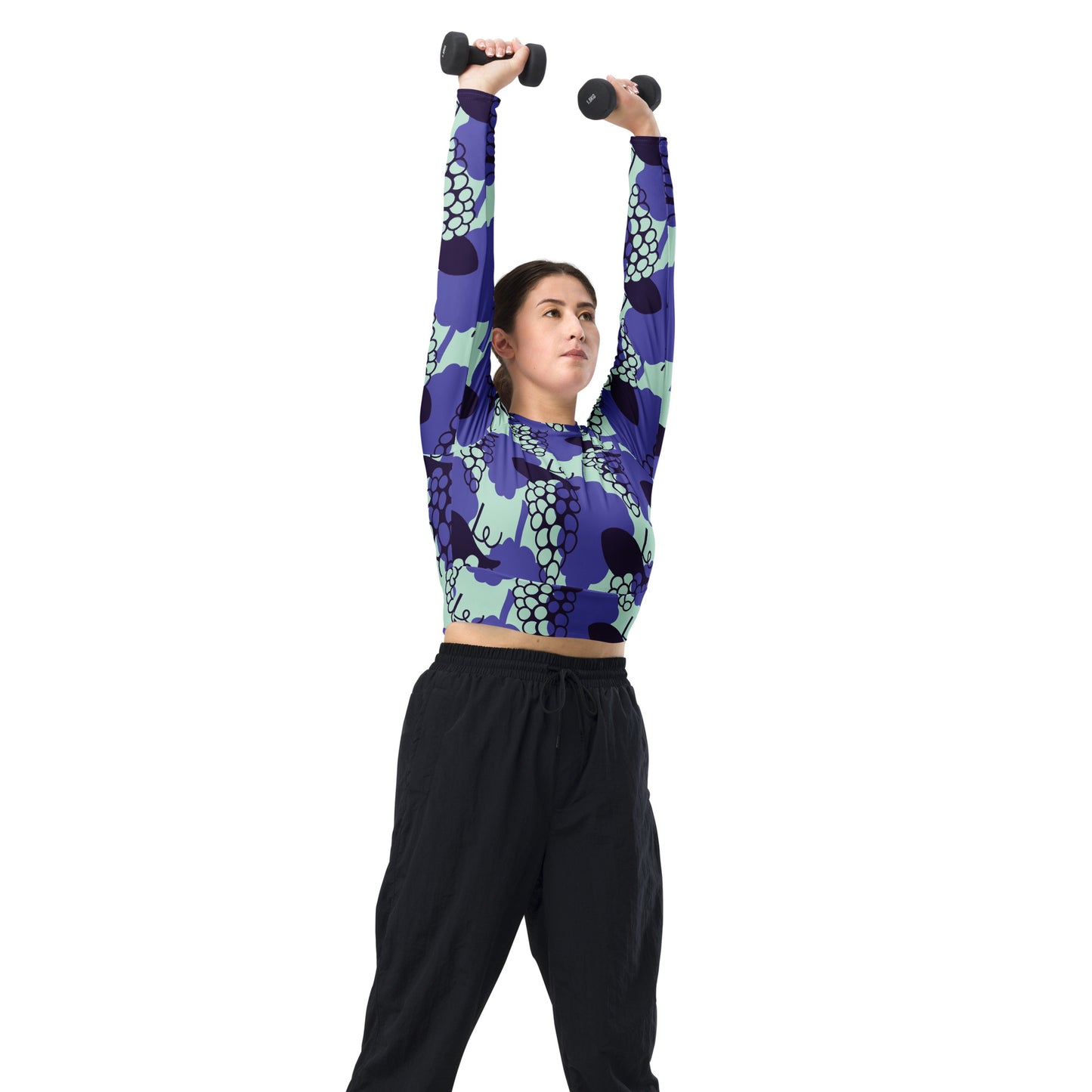 Recycled long-sleeve crop top