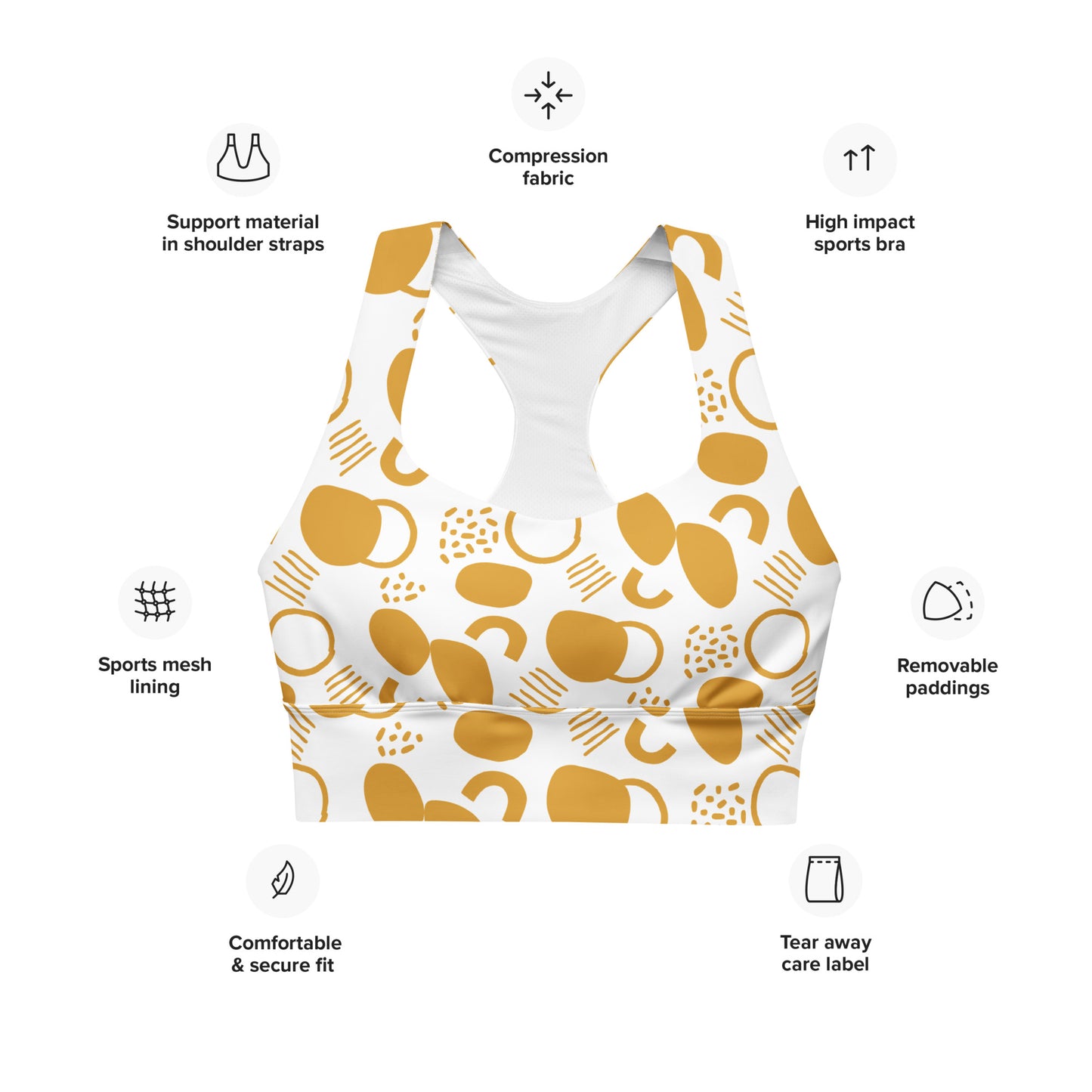 All-Over Print Recycled Longline Sports Bra