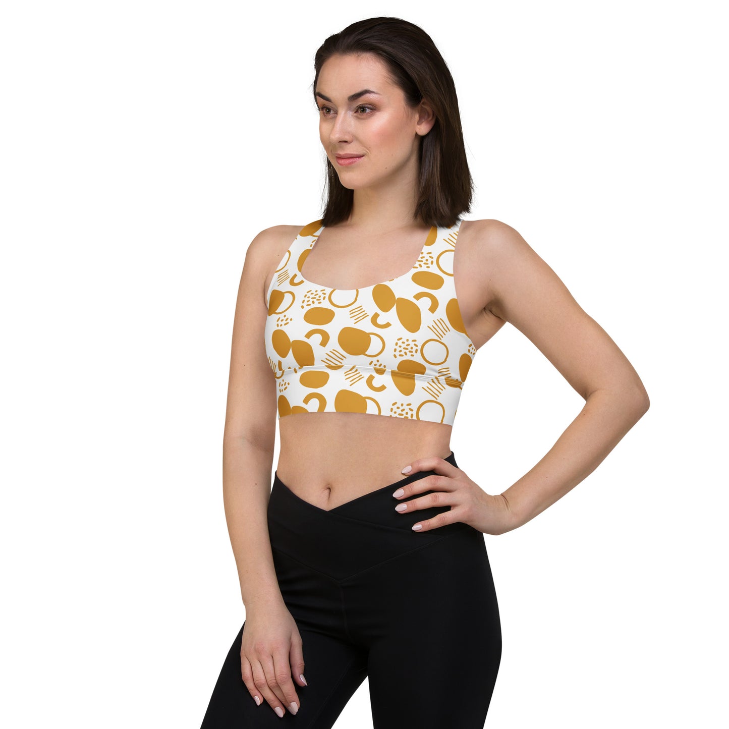 All-Over Print Recycled Longline Sports Bra