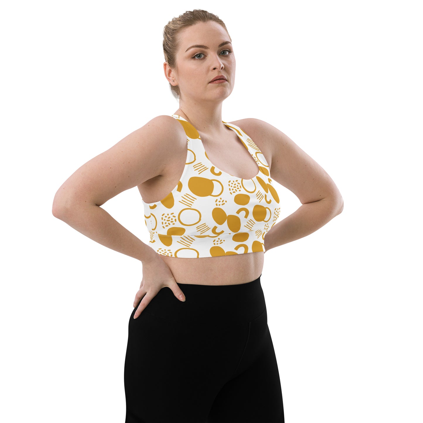 All-Over Print Recycled Longline Sports Bra