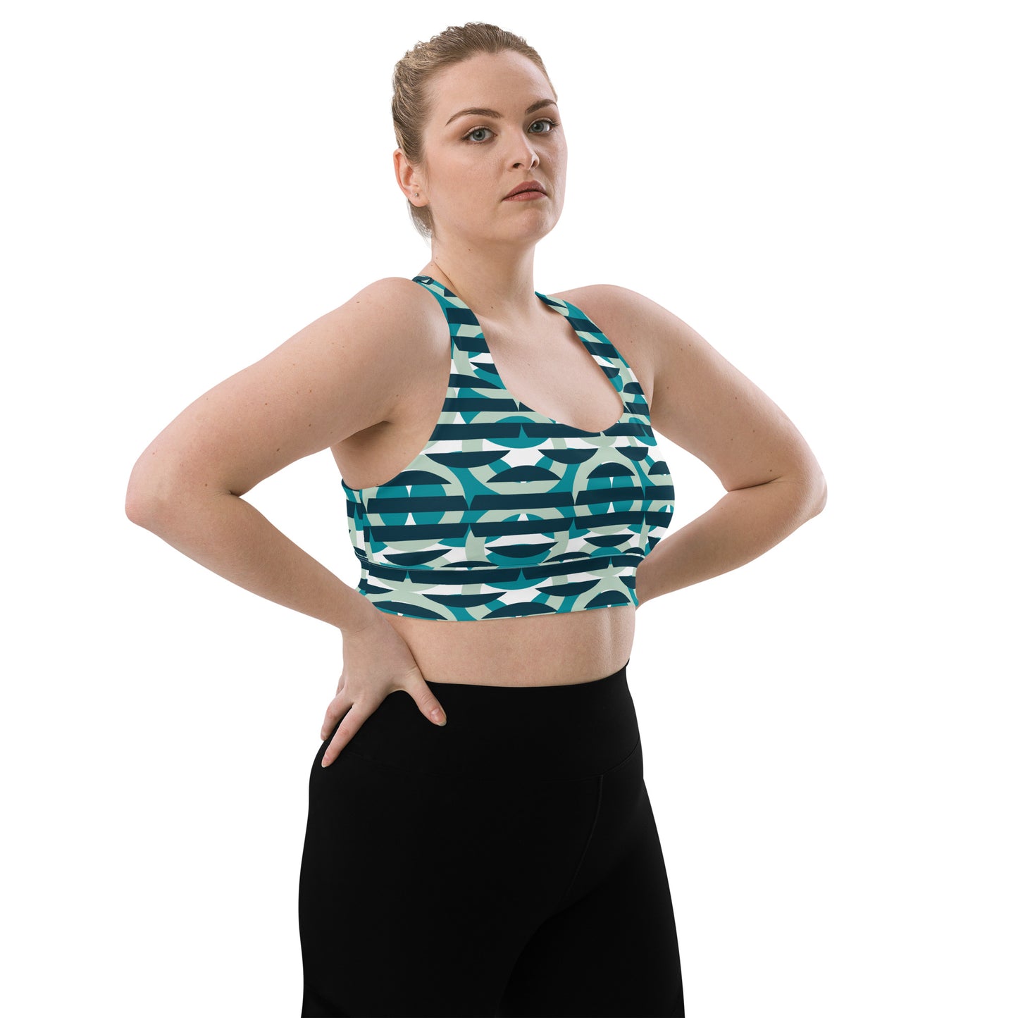 All-Over Print Recycled Longline Sports Bra