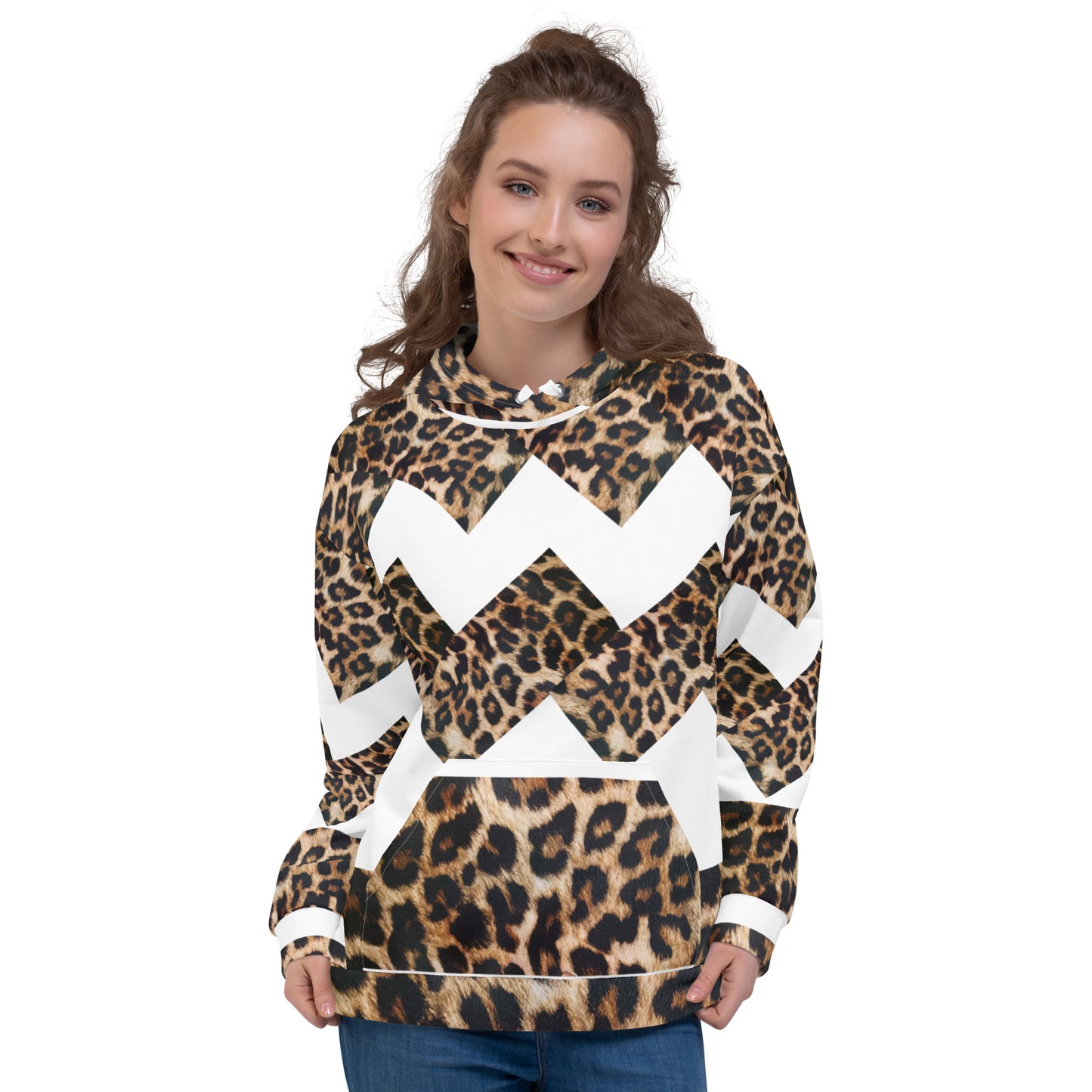 All-Over Print Unisex Hoodie Leopard for Woman