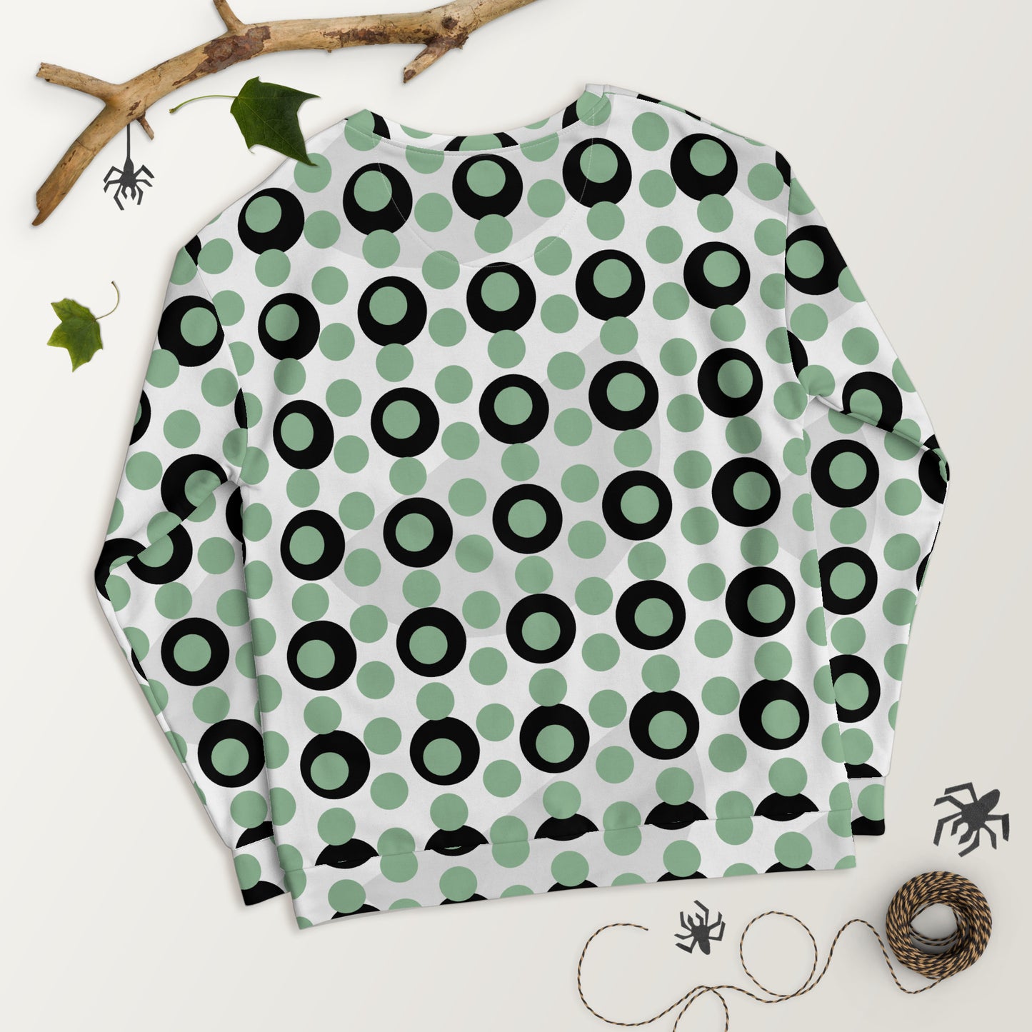 All-Over Print Recycled Unisex Sweatshirt Circles Dark Sea Green for Men