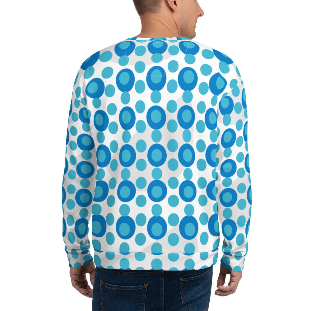 All-Over Print Recycled Unisex Sweatshirt Circles Bright Summer Sky for Man