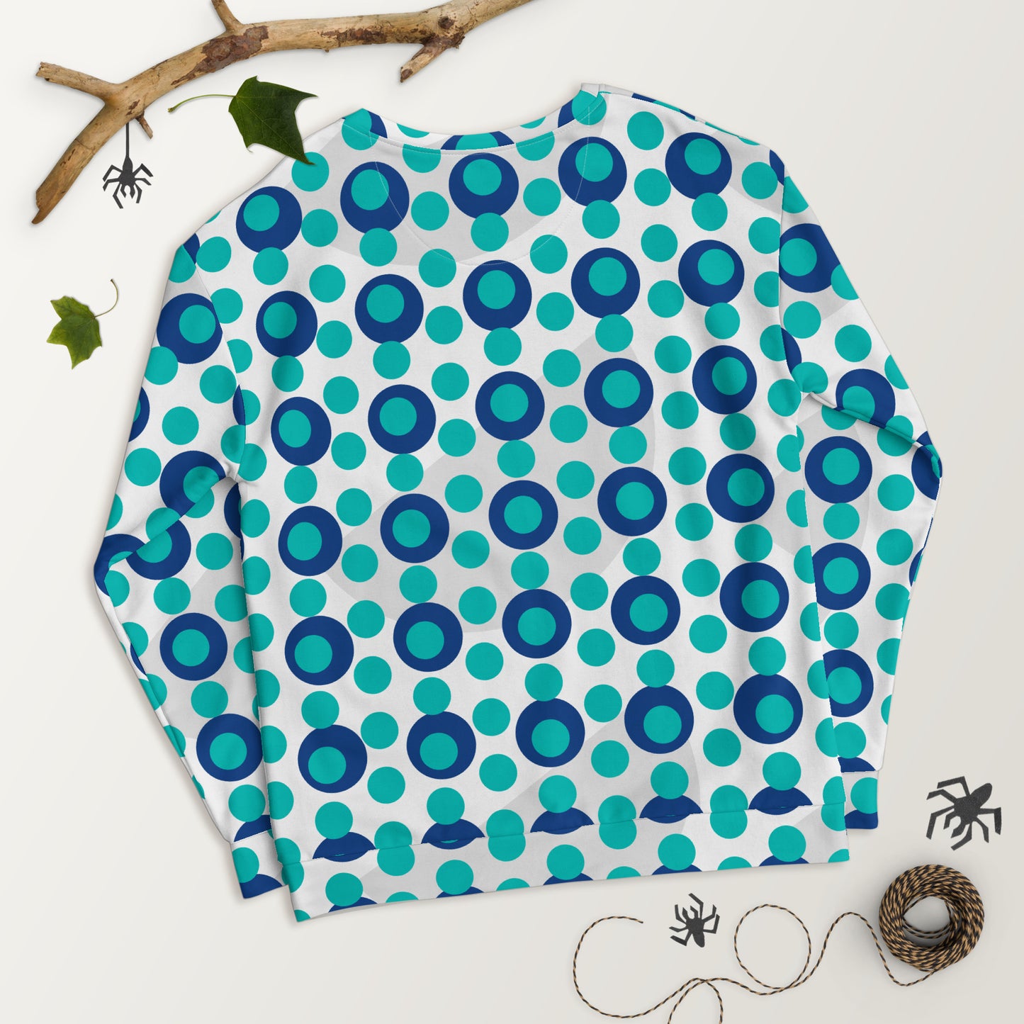 All-Over Print Recycled Unisex Sweatshirt Circles Iris Blue for Man