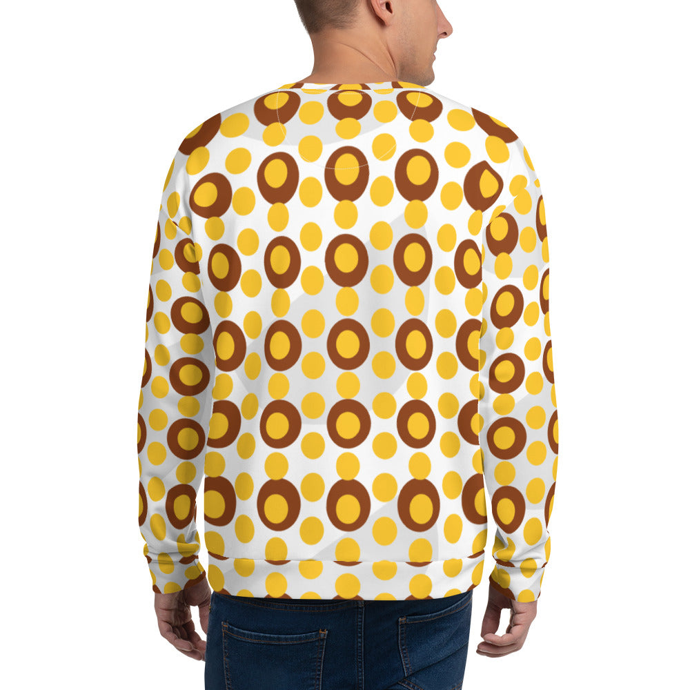 All-Over Print Recycled Unisex Sweatshirt Circles Yellow for Man