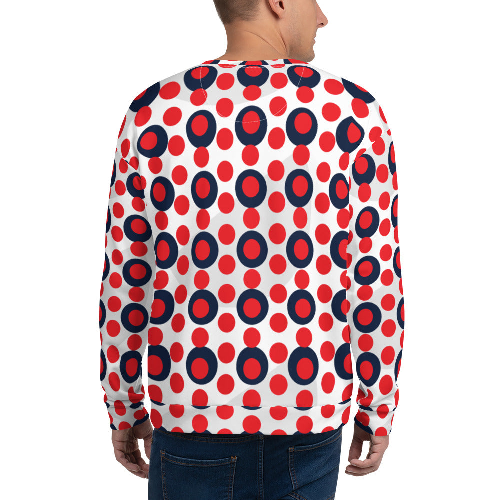 All-Over Print Recycled Unisex Sweatshirt Circle Alizarin for Man