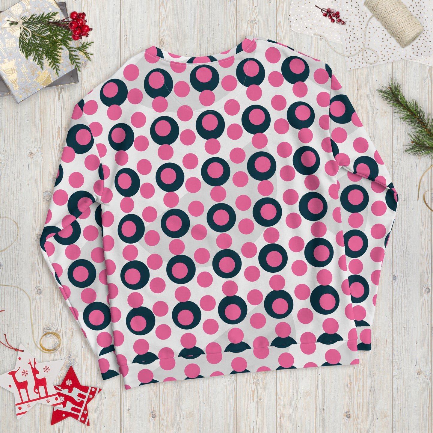 All-Over Print Recycled Unisex Sweatshirt Circle Brilliant Rose for Woman