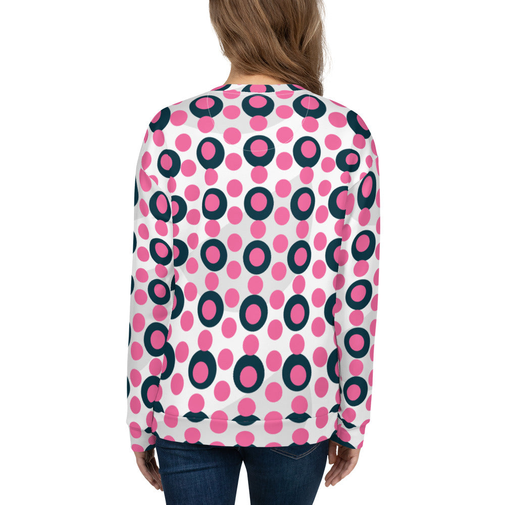 All-Over Print Recycled Unisex Sweatshirt Circle Brilliant Rose for Woman