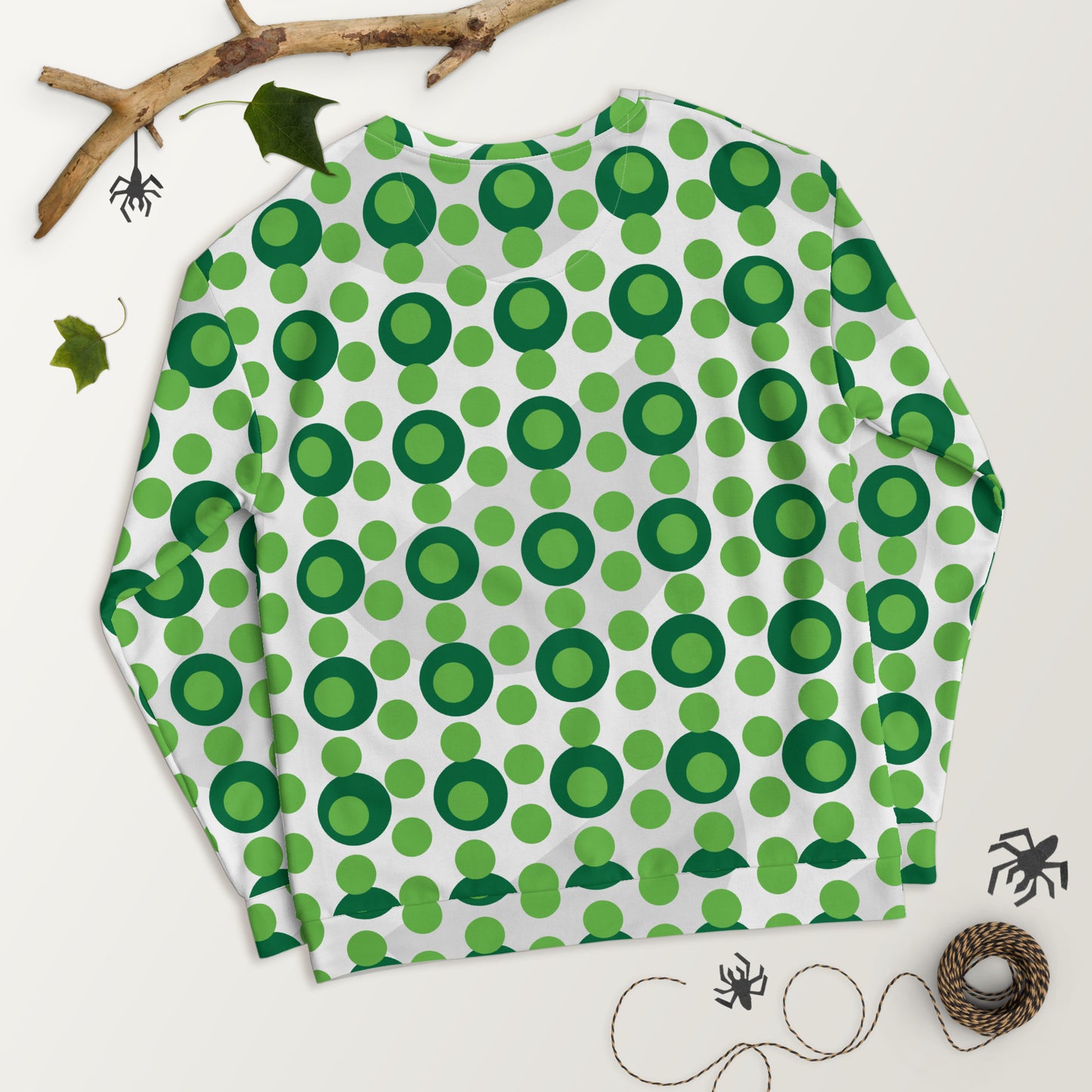 All-Over Print Recycled Unisex Sweatshirt Circles Kelly Green for Man