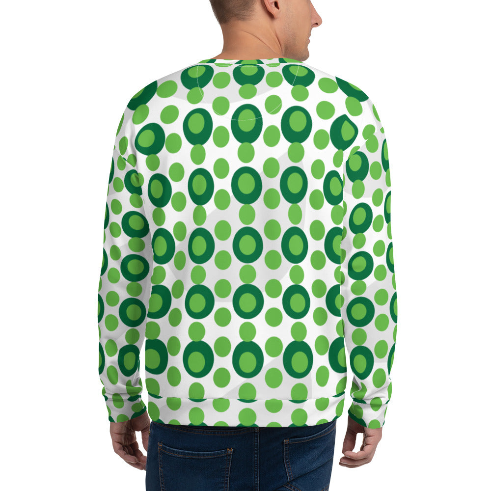 All-Over Print Recycled Unisex Sweatshirt Circles Kelly Green for Man