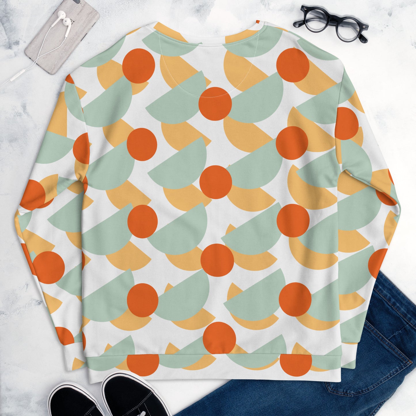 All-Over Print Recycled Unisex Sweatshirt Mushrooms Edgewater for Man