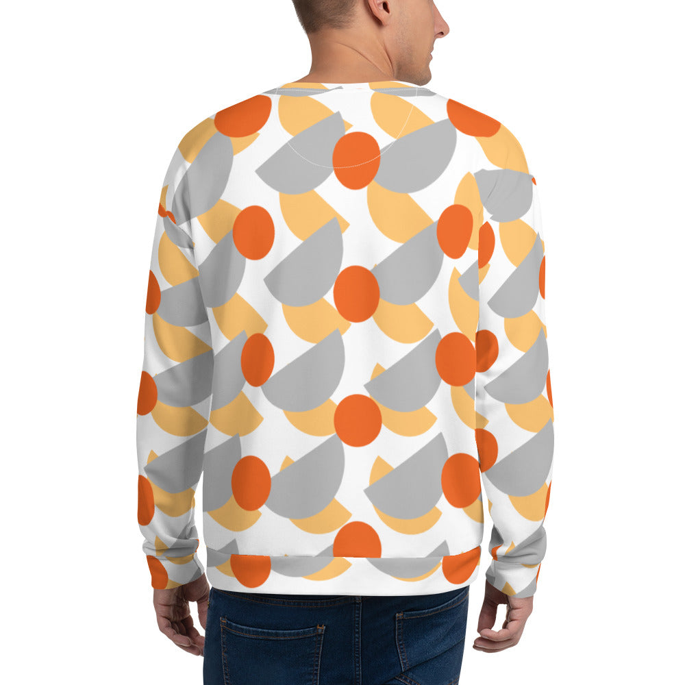 All-Over Print Recycled Unisex Sweatshirt Mushrooms Silver for Man