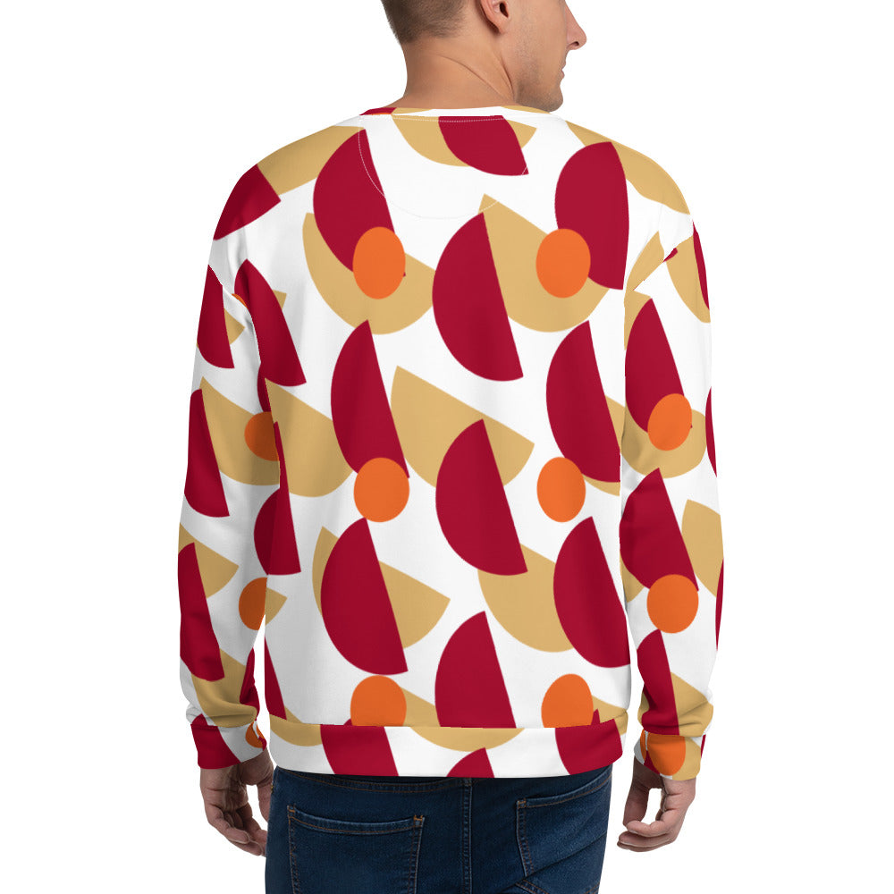 All-Over Print Recycled Unisex Sweatshirt Mushrooms Carmine for Man