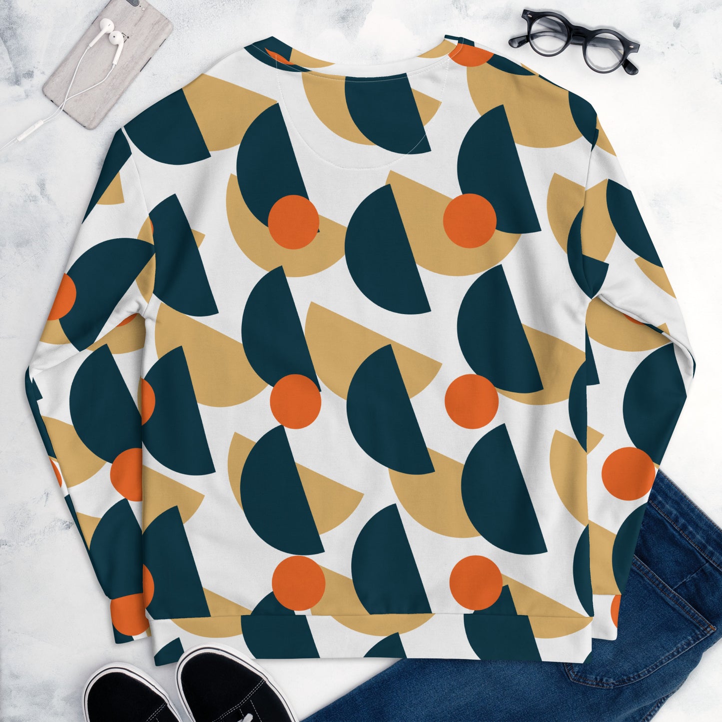 All-Over Print Recycled Unisex Sweatshirt Mushrooms Eclipse