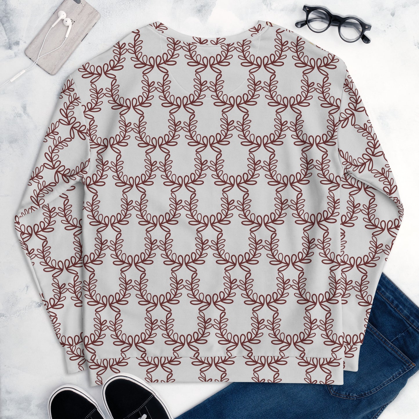 All-Over Print Recycled Unisex Sweatshirt Laurel Leaf Crown Whisper for Man