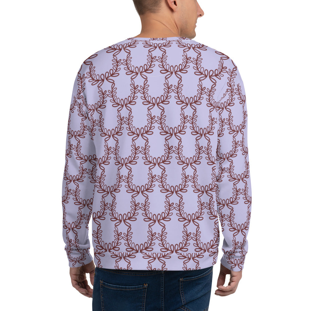 All-Over Print Recycled Unisex Sweatshirt Laurel Leaf Crown Melrose for Man
