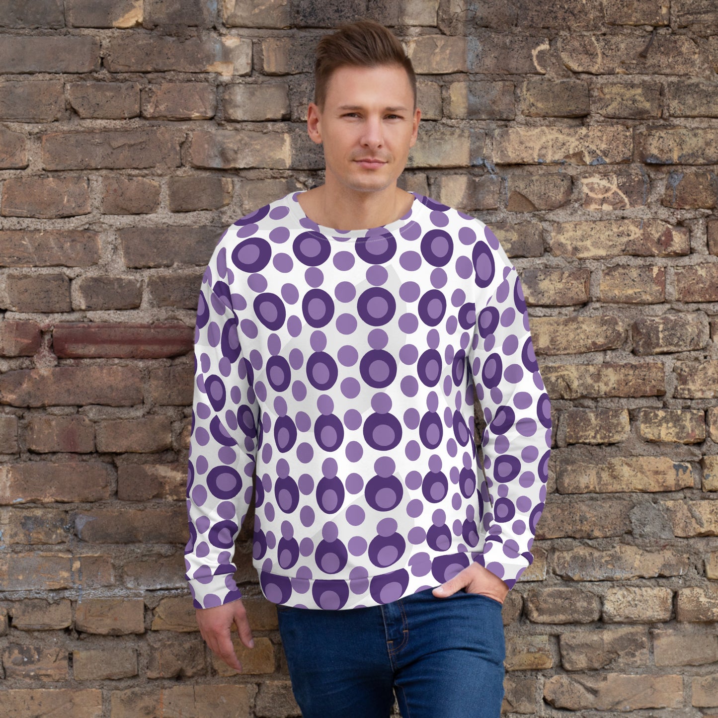 All-Over Print Recycled Unisex Sweatshirt Circles Ce Soir for Man