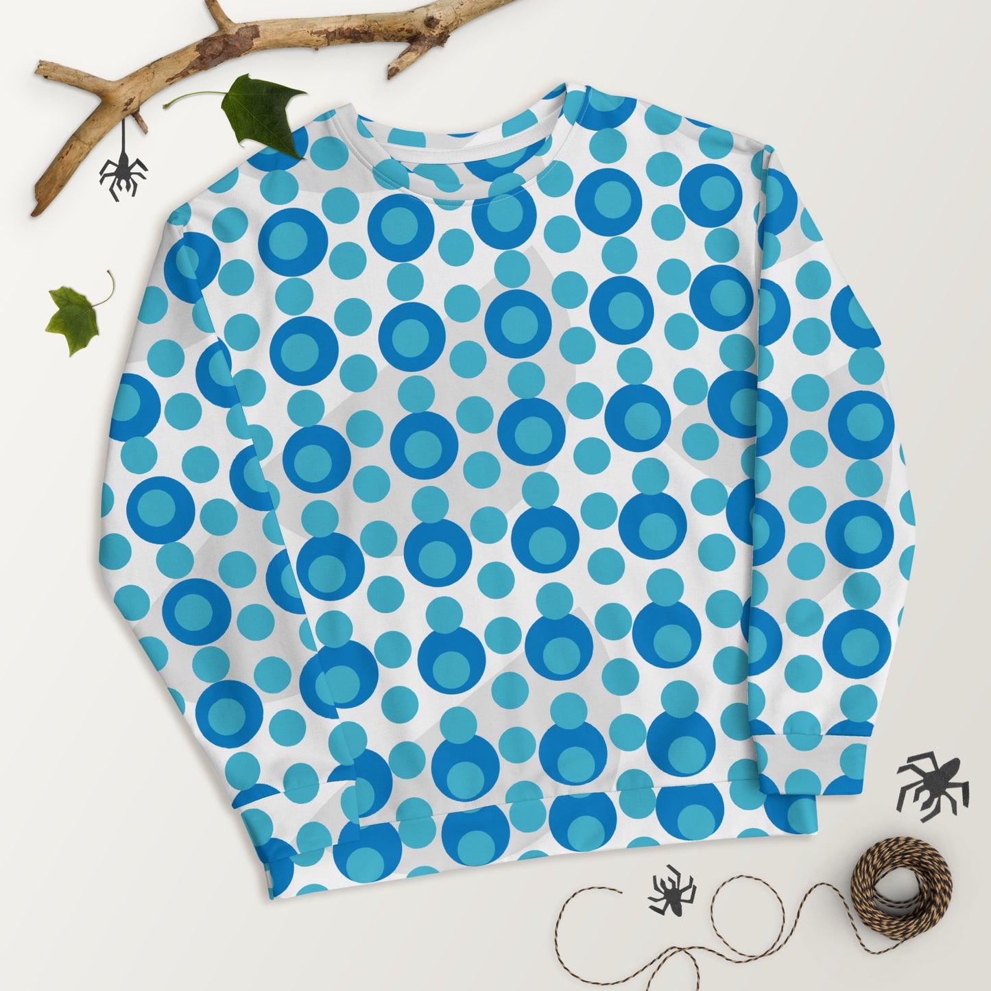 All-Over Print Recycled Unisex Sweatshirt Circles Bright Summer Sky for Man