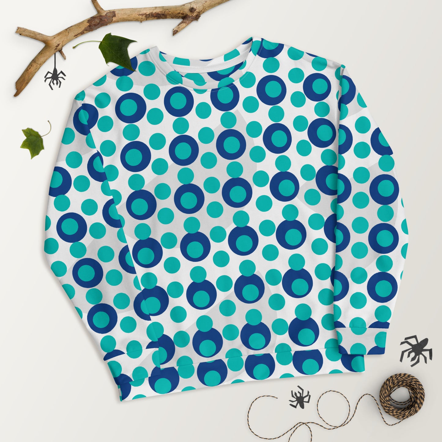 All-Over Print Recycled Unisex Sweatshirt Circles Iris Blue for Man