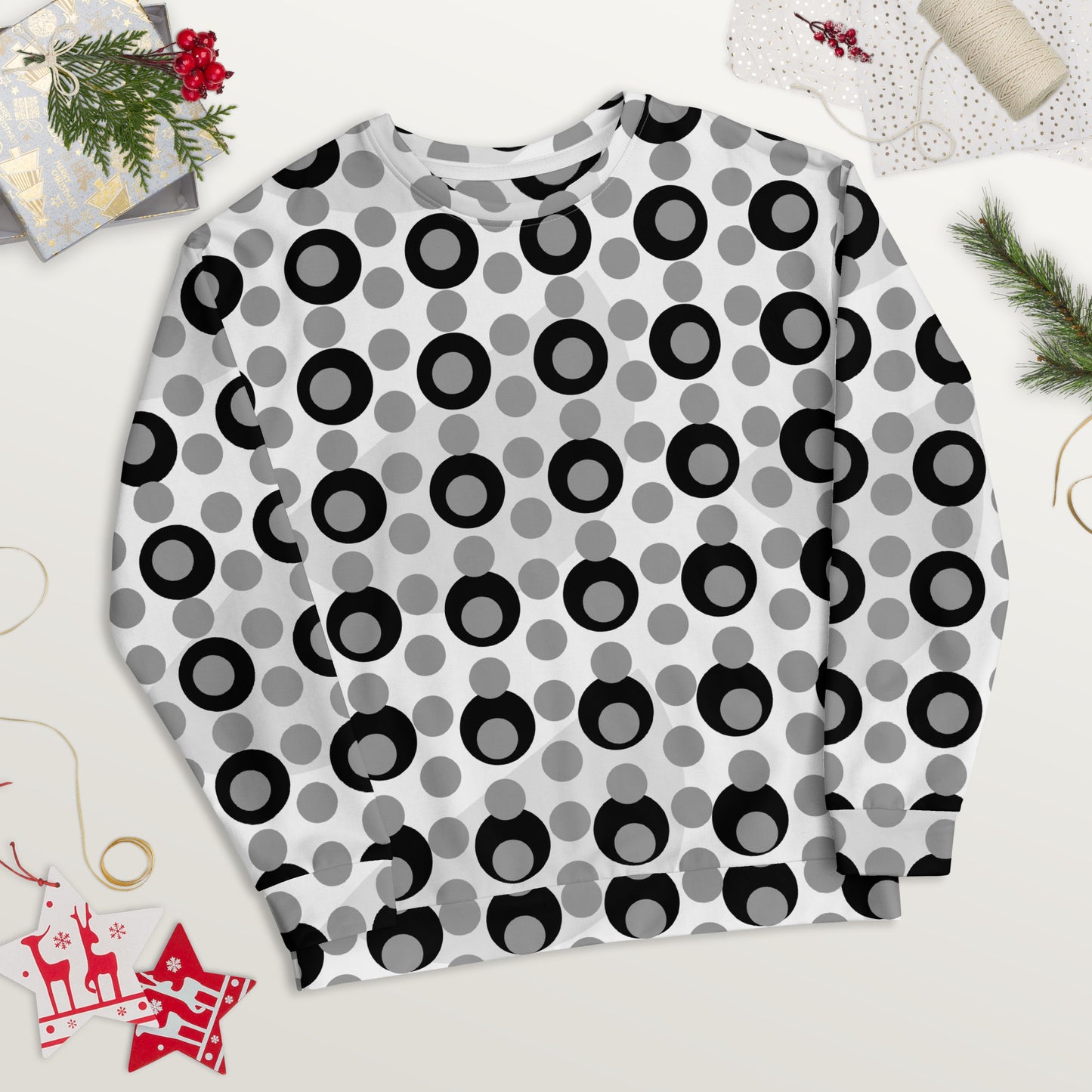 All-Over Print Recycled Unisex Sweatshirt Circles Nobel for Man