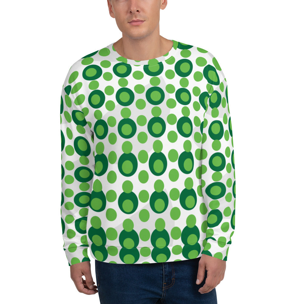 All-Over Print Recycled Unisex Sweatshirt Circles Kelly Green for Man