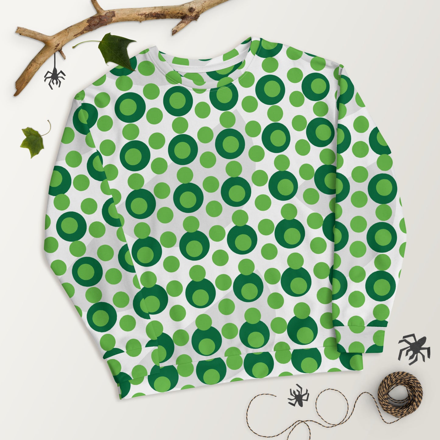 All-Over Print Recycled Unisex Sweatshirt Circles Kelly Green for Man