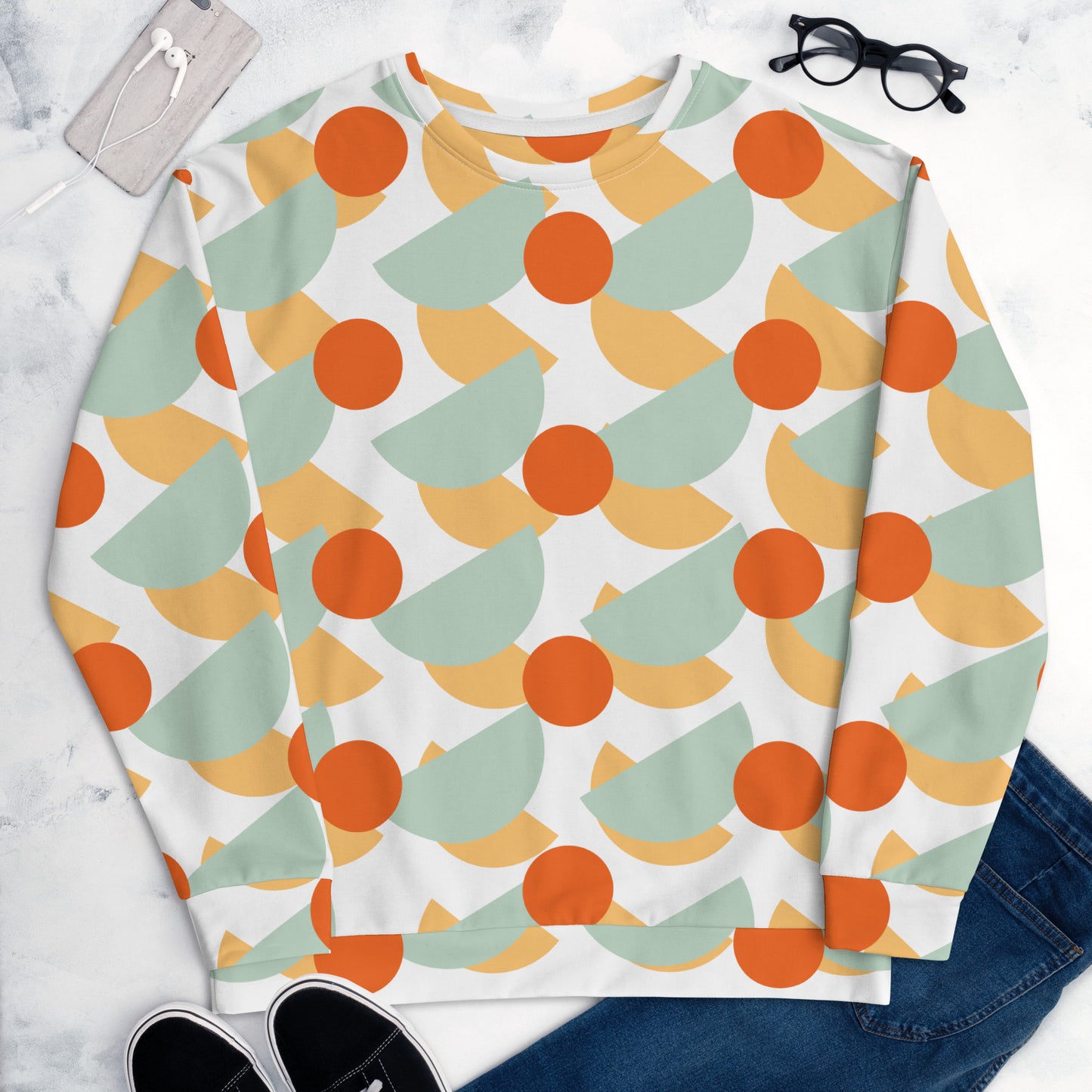 All-Over Print Recycled Unisex Sweatshirt Mushrooms Edgewater for Man