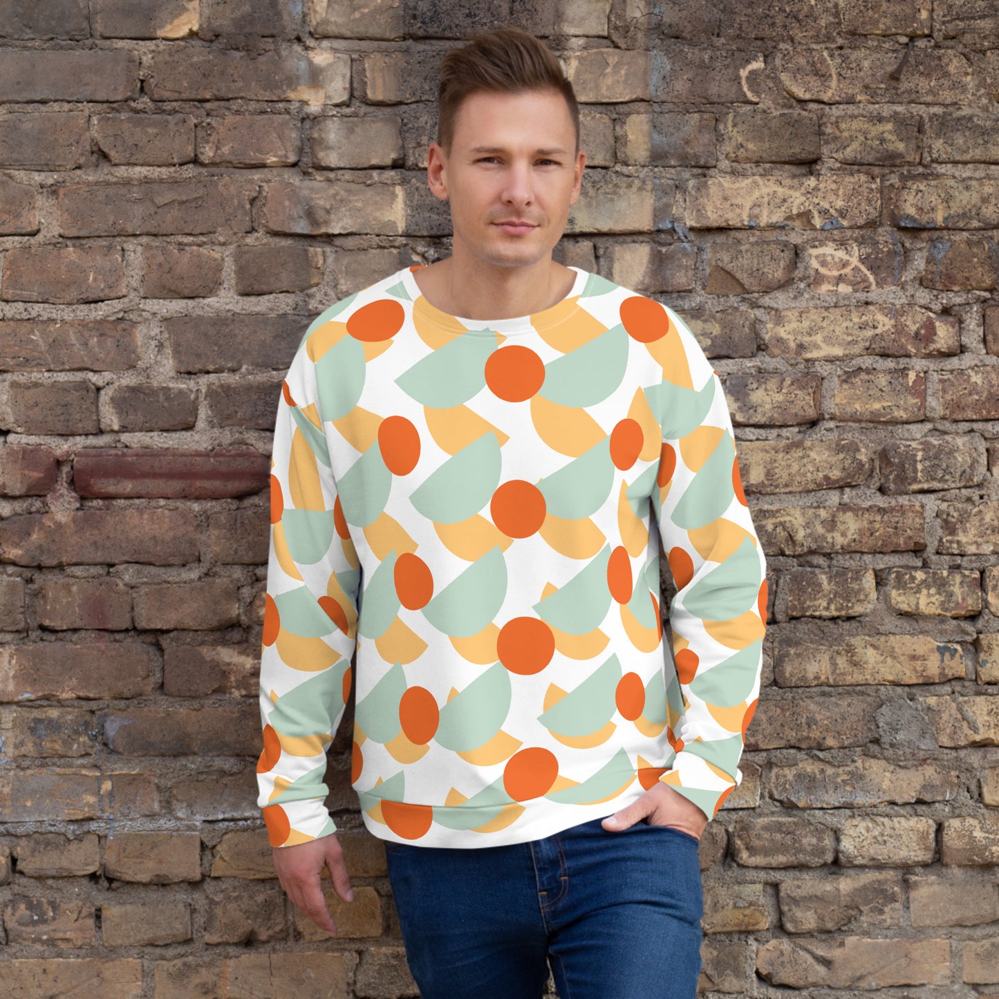 All-Over Print Recycled Unisex Sweatshirt Mushrooms Edgewater for Man