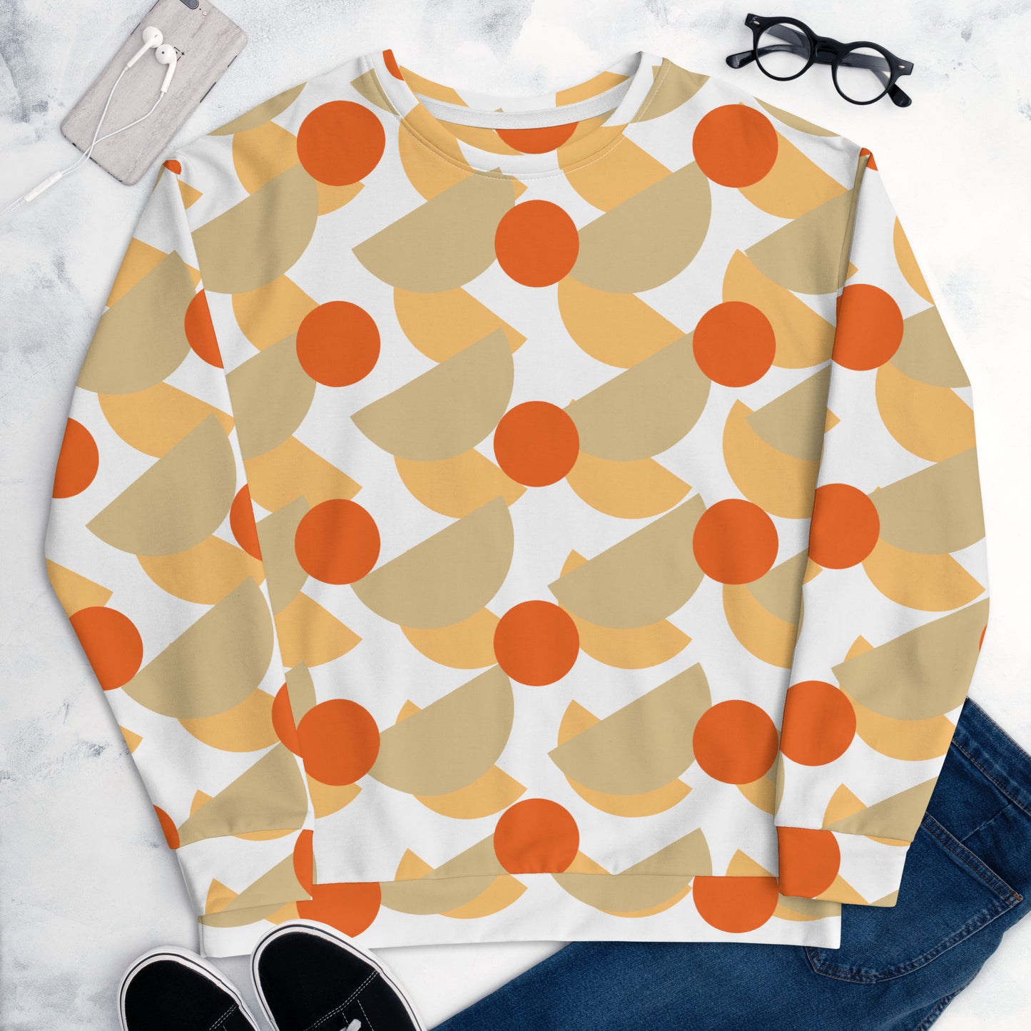 All-Over Print Recycled Unisex Sweatshirt Mushrooms New Orleans for Man